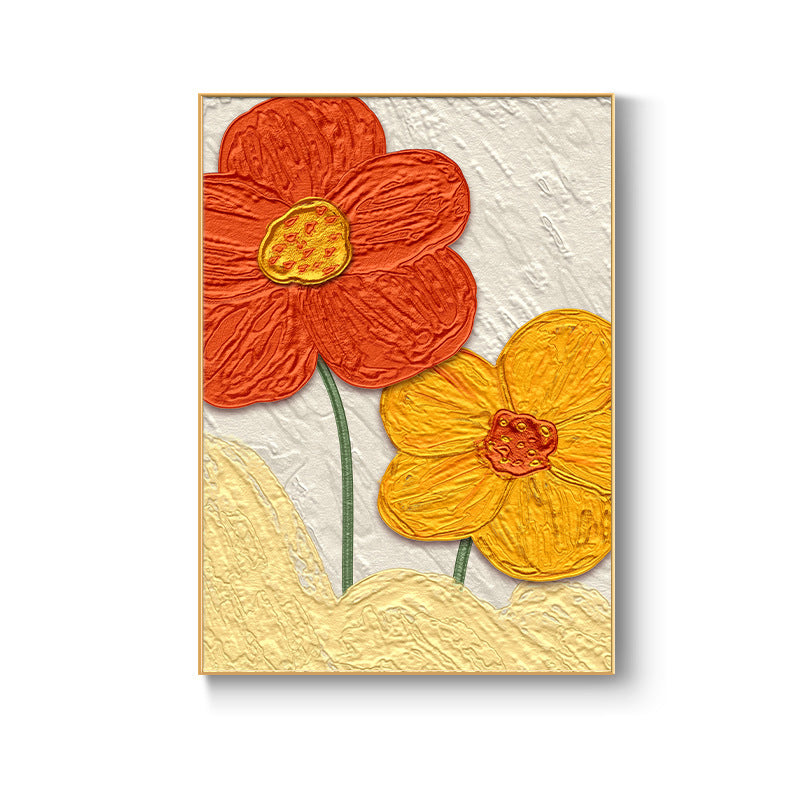Textured Bloom – Red & Orange