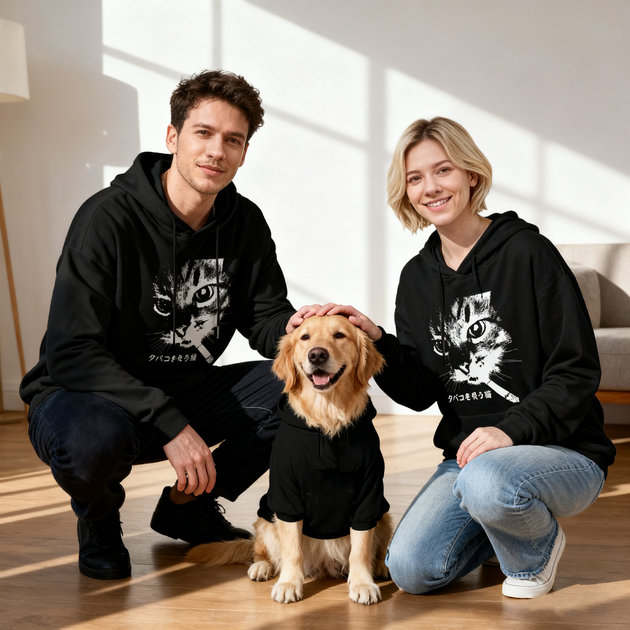 Cat Face Graphic Hoodie