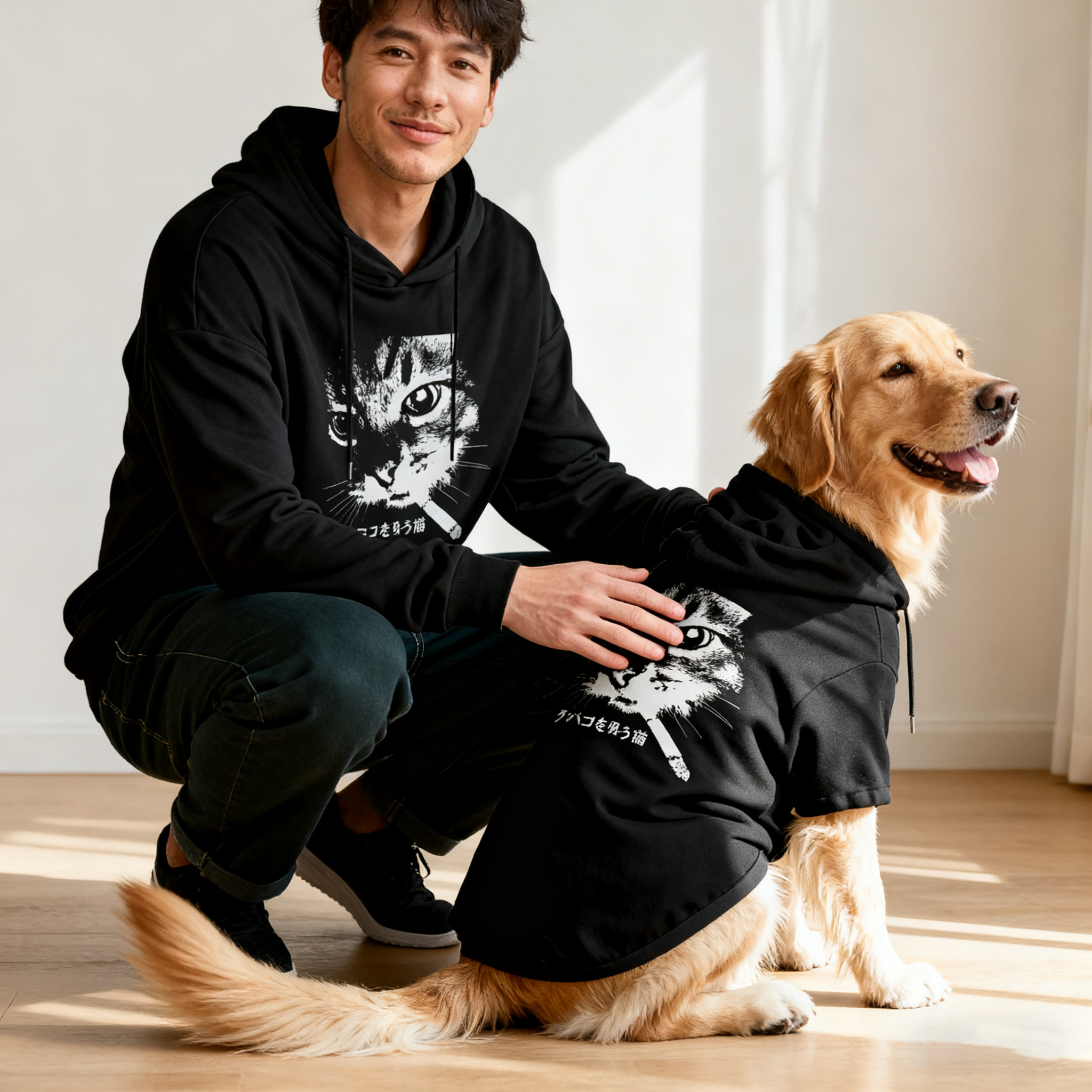 Cat Face Graphic Hoodie