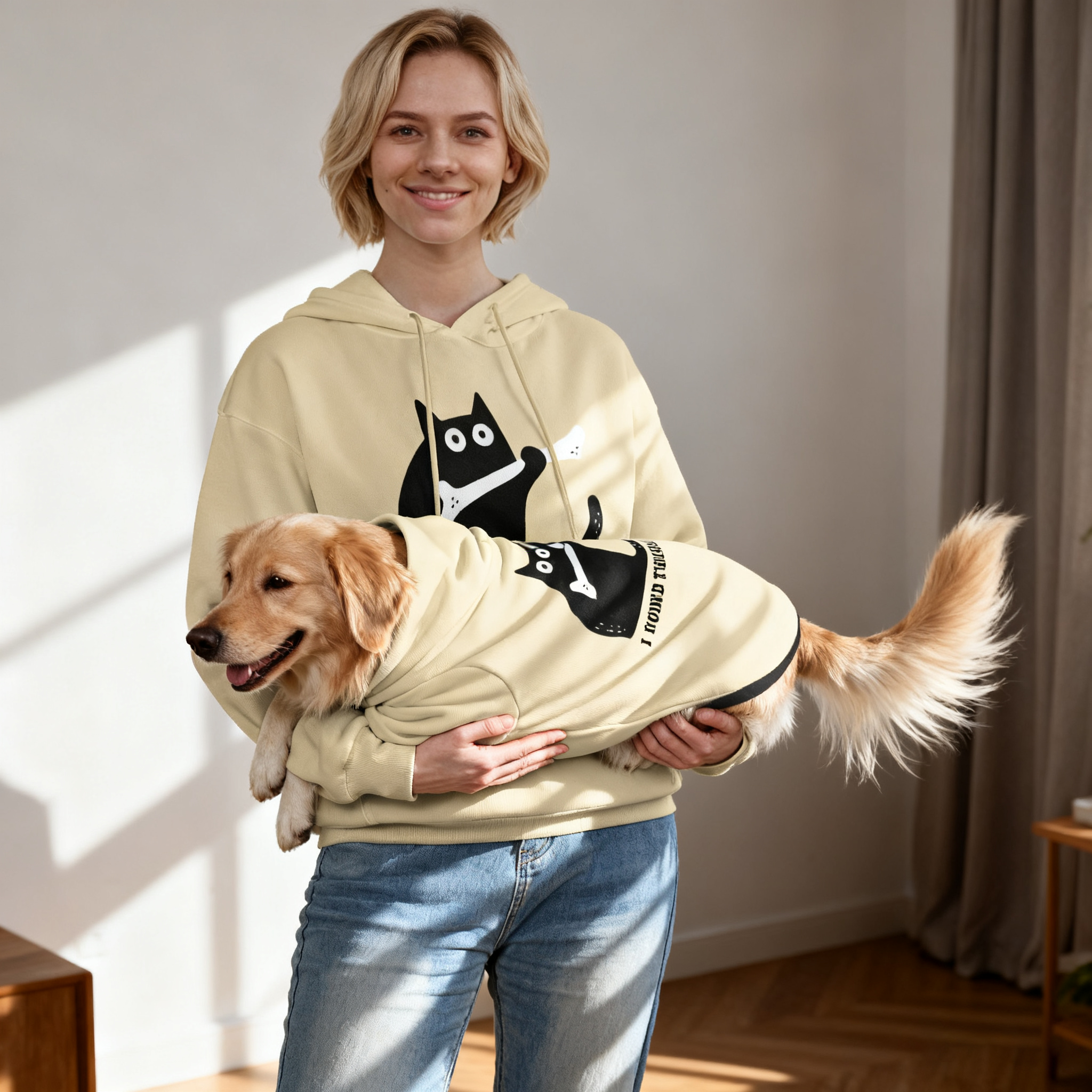 Black Cat Bone Dog Hoodie