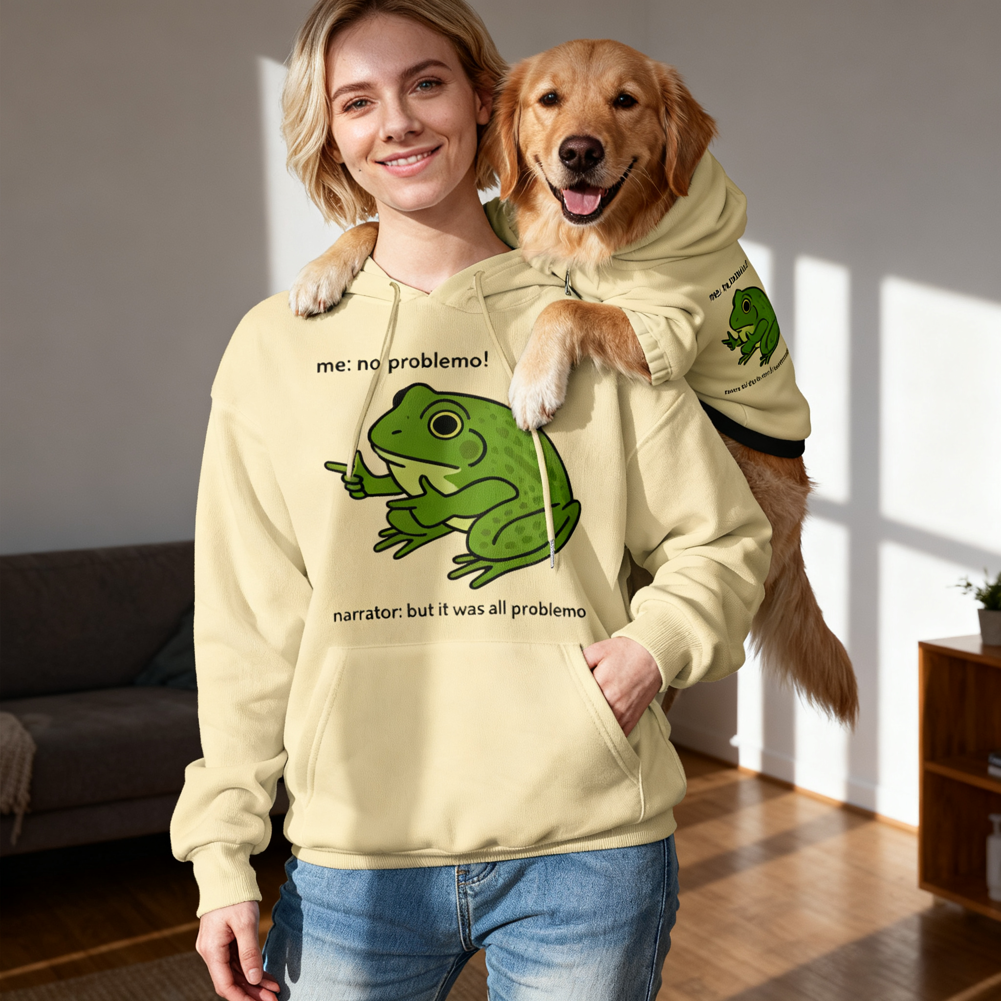 Funny Frog Meme Dog Hoodie
