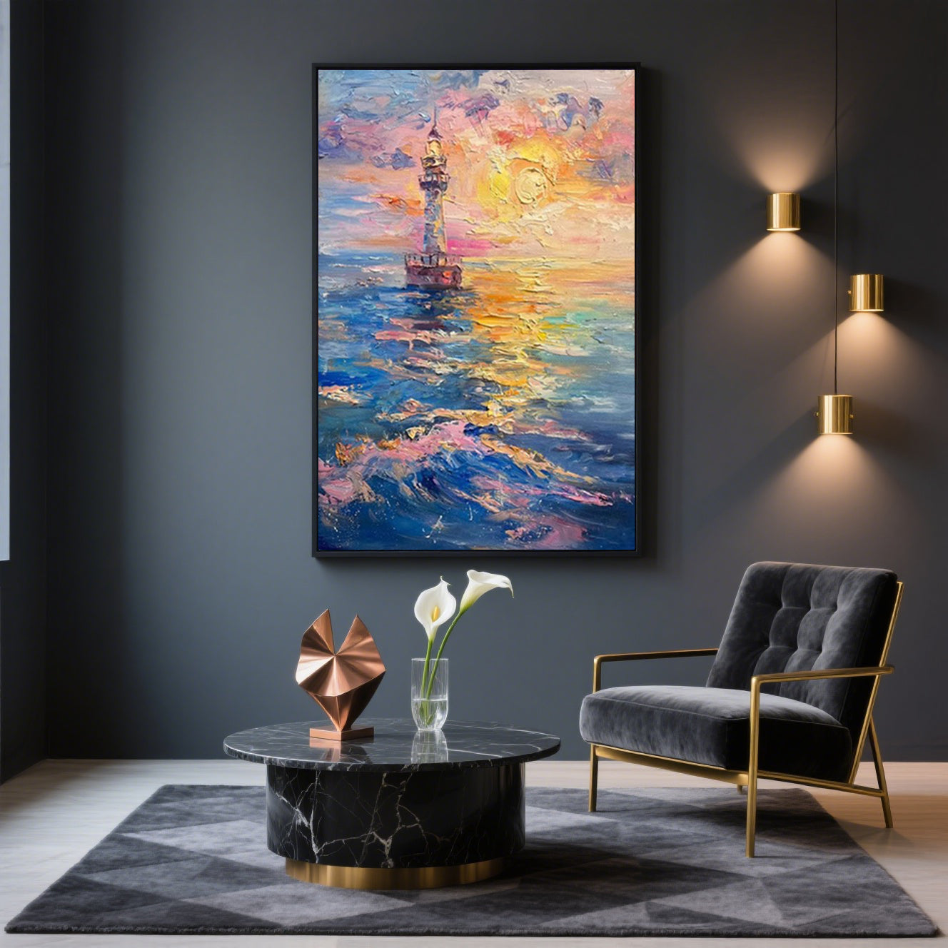 Lighthouse in Blooming Sea