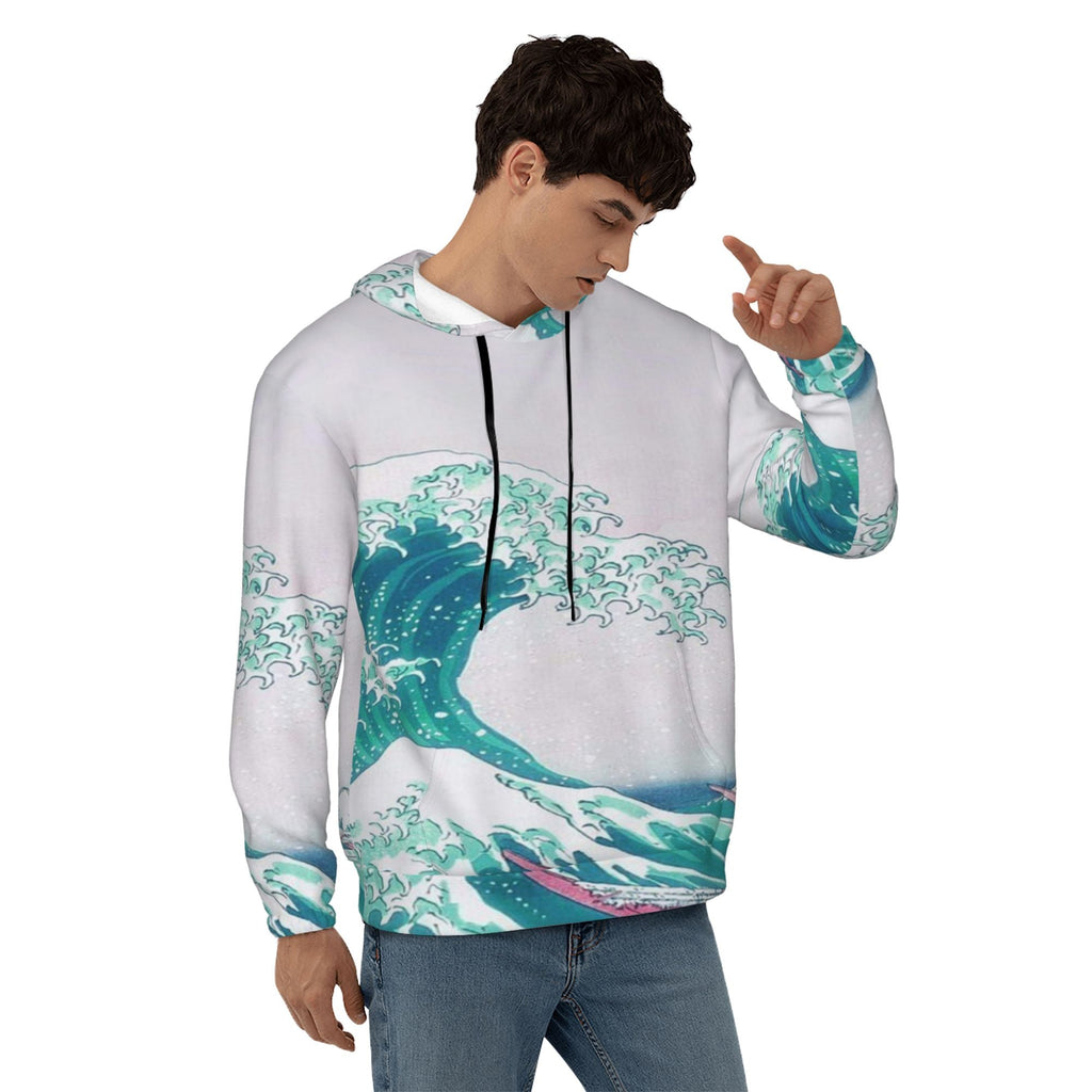 Ocean Wave Print Hoodie