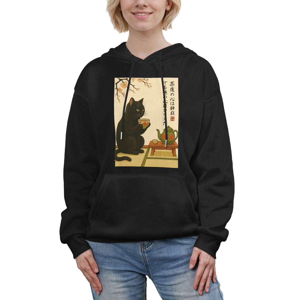Vintage Black Cat Tea Dog Hoodie
