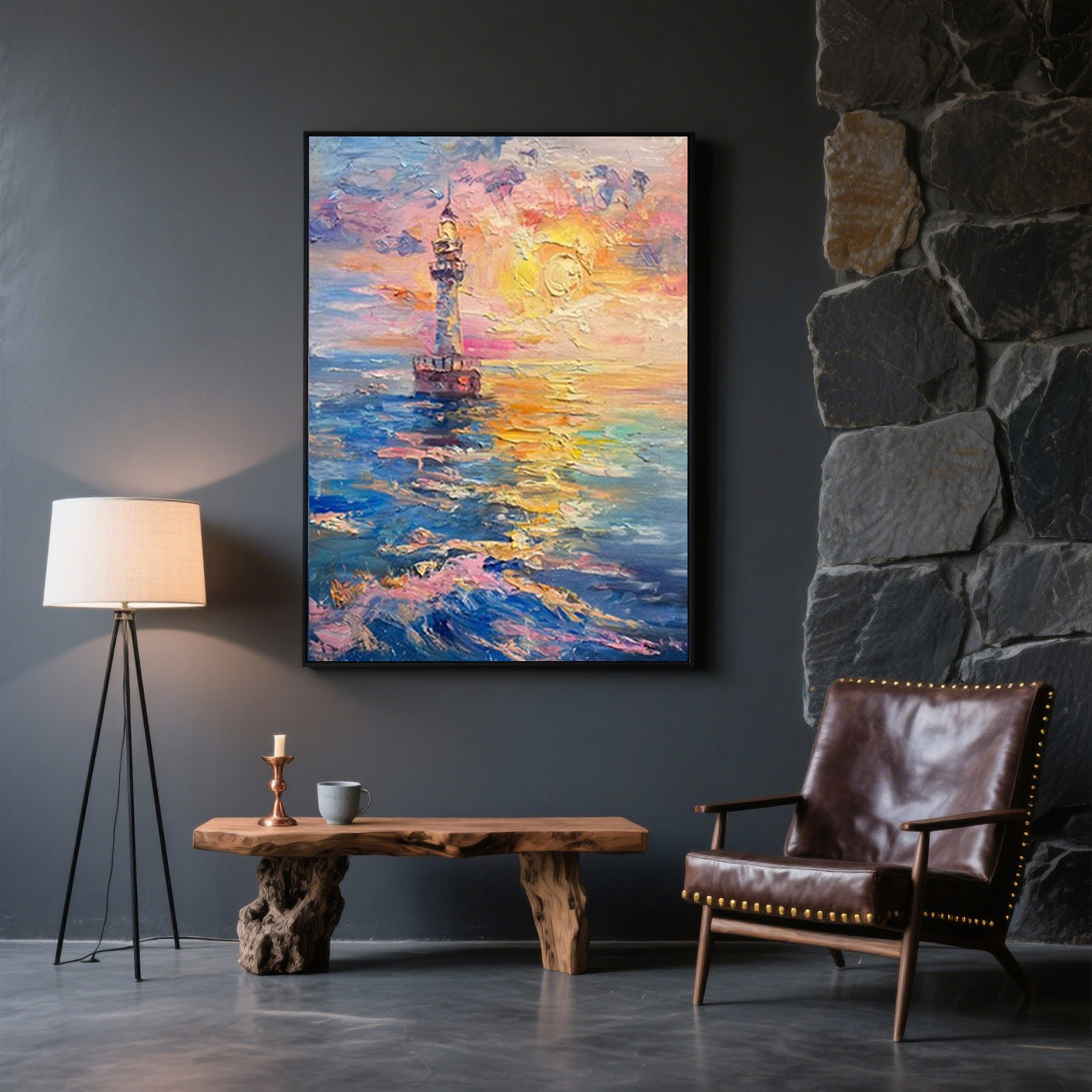 Lighthouse in Blooming Sea