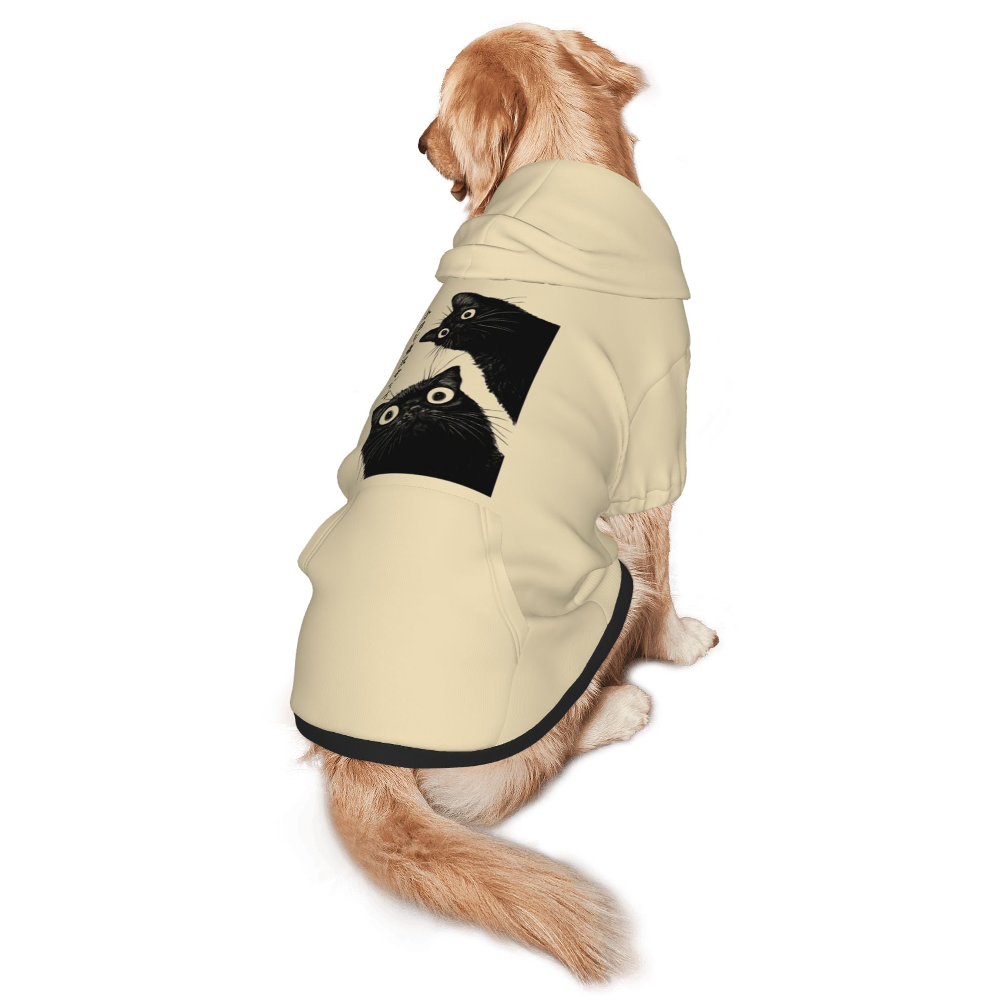 Peekaboo Black Cat Dog Hoodie