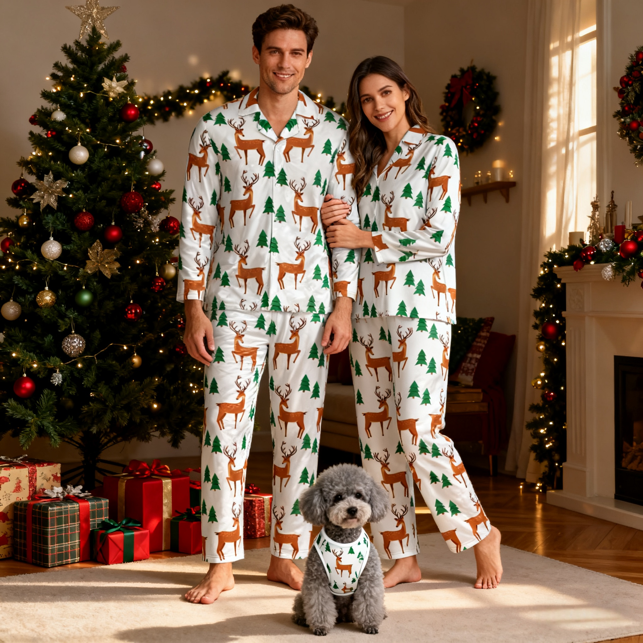Holiday Reindeer Forest Christmas Pajamas