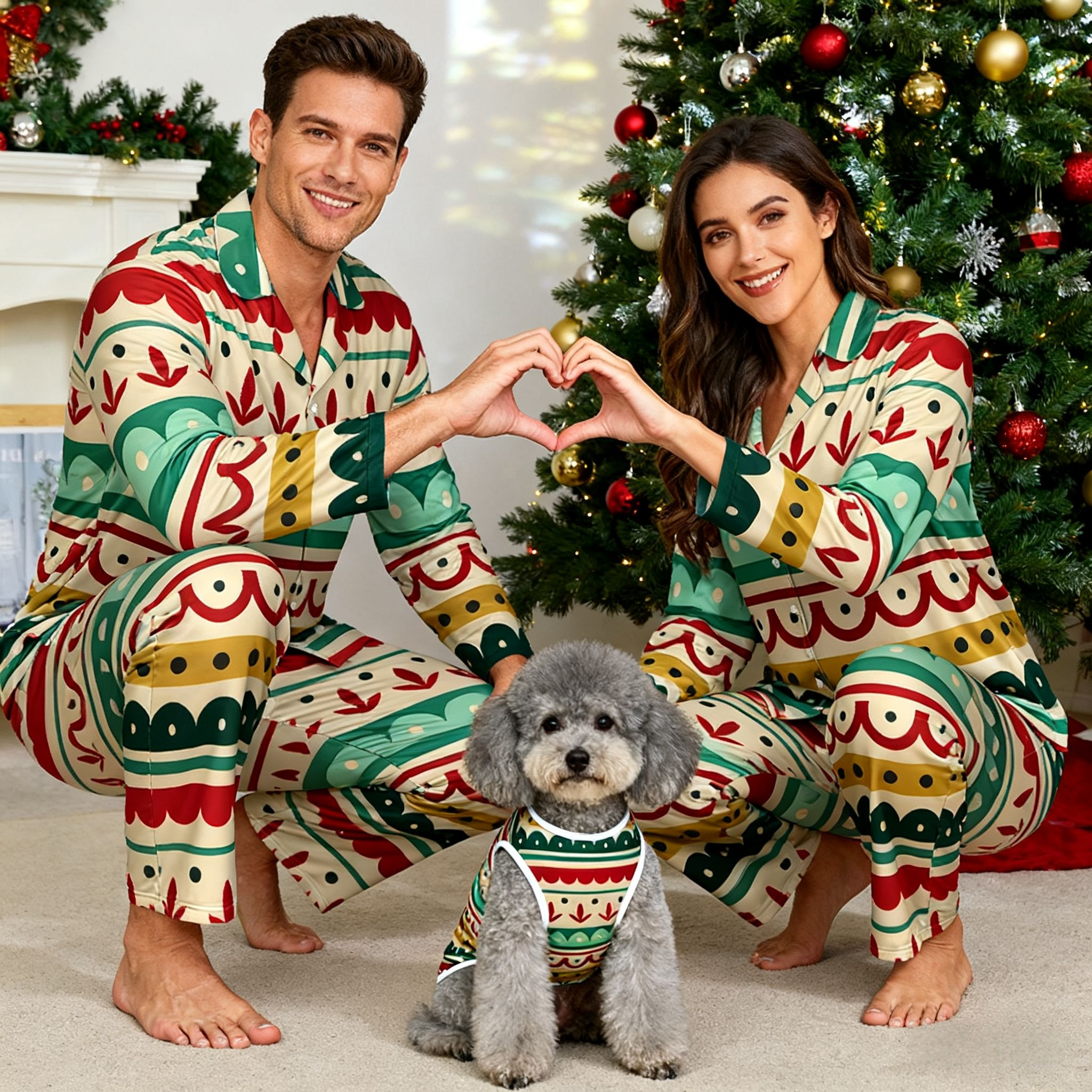 Holiday Festive Stripe Pattern Christmas Pajamas