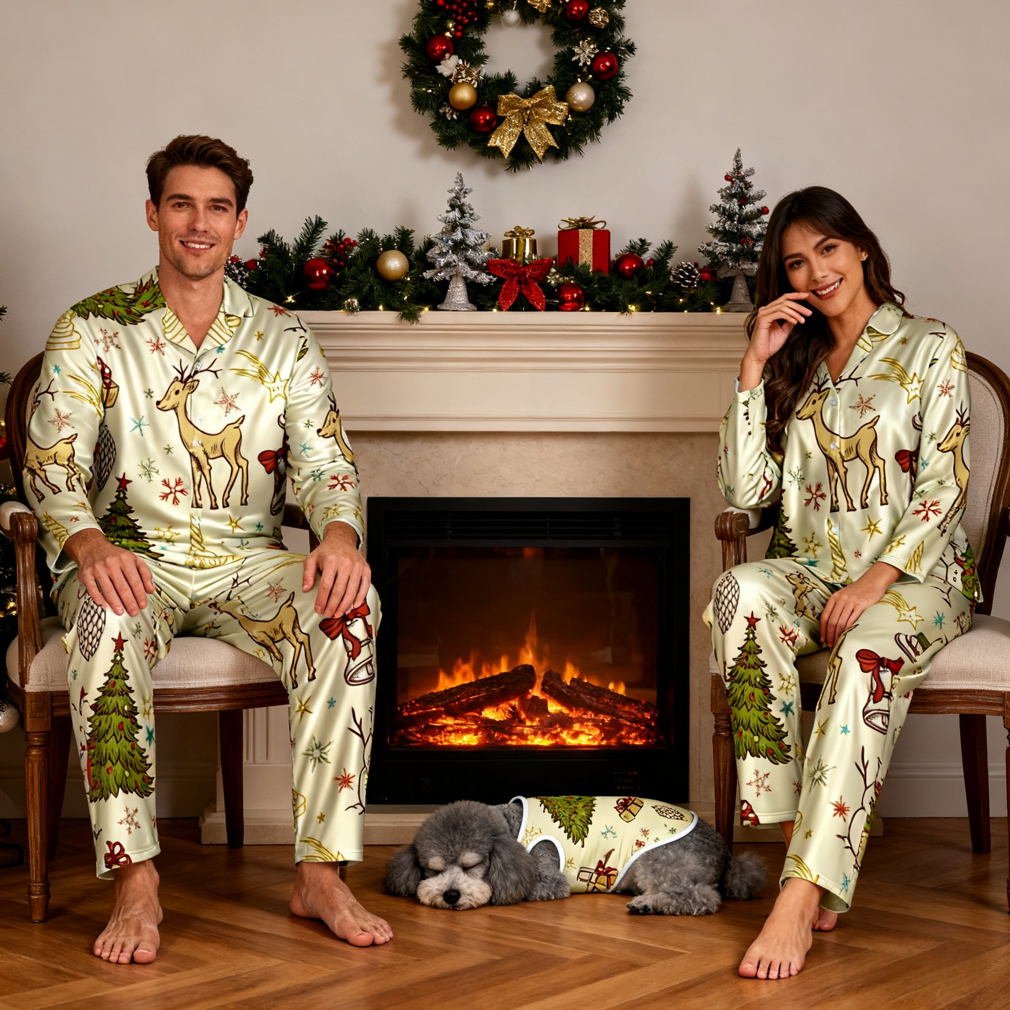 Holiday Reindeer & Christmas Tree Christmas Pajamas