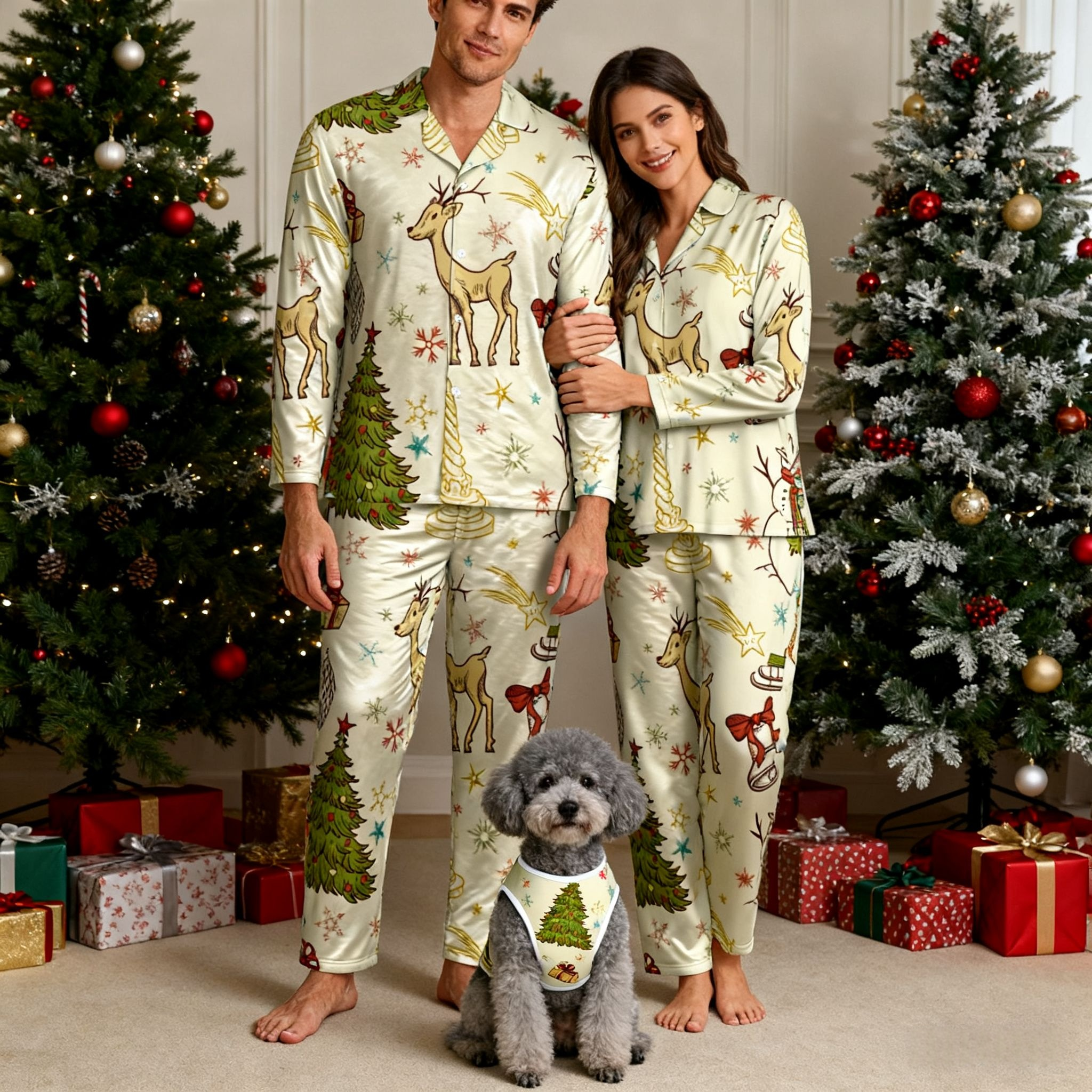 Holiday Reindeer & Christmas Tree Christmas Pajamas