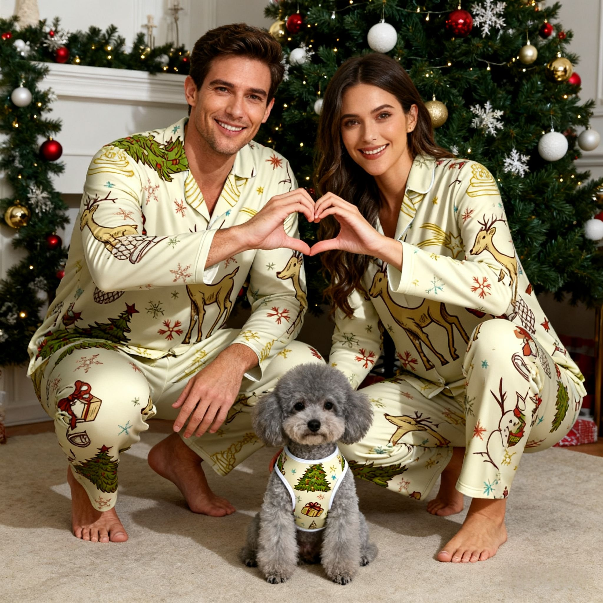 Holiday Reindeer & Christmas Tree Christmas Pajamas
