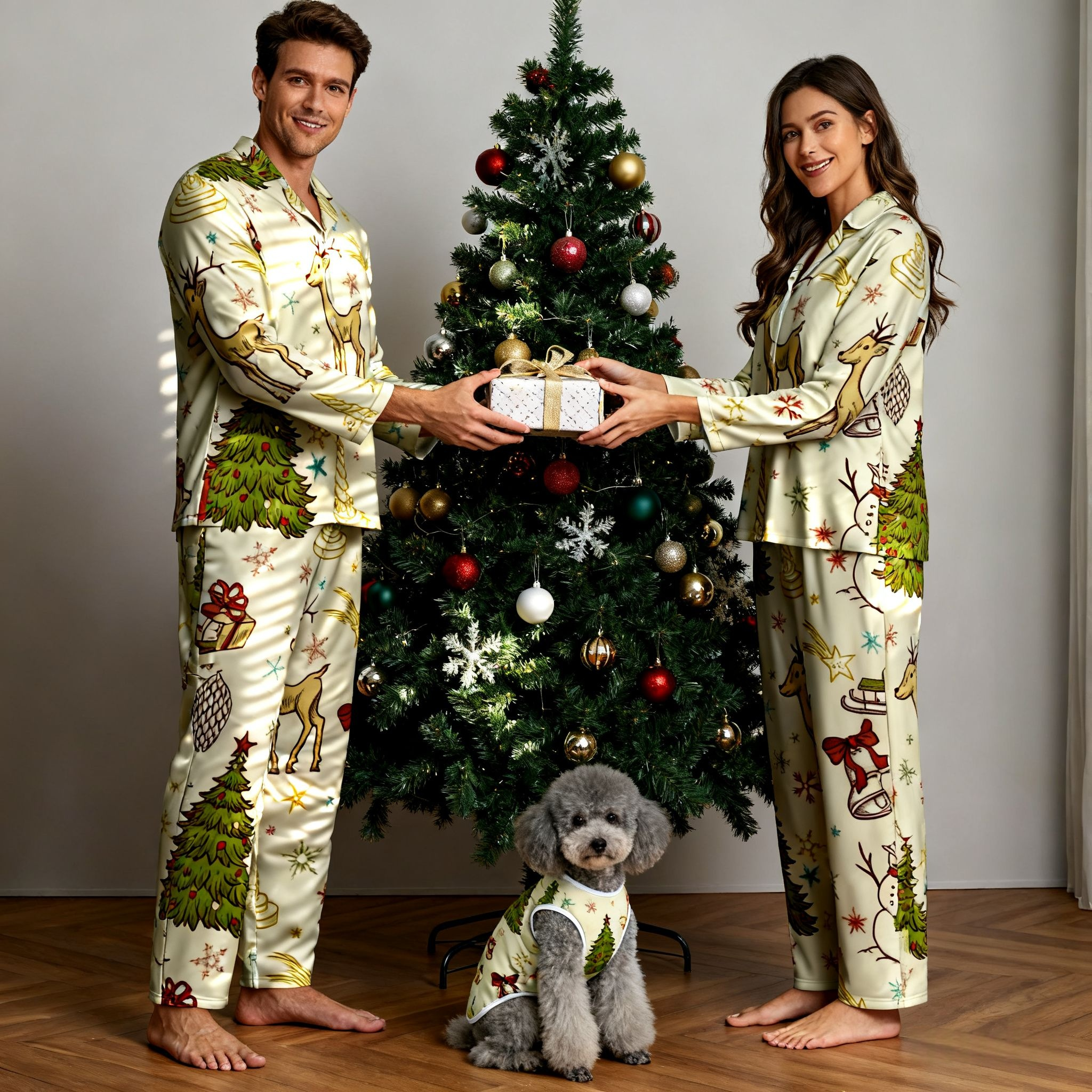 Holiday Reindeer & Christmas Tree Christmas Pajamas